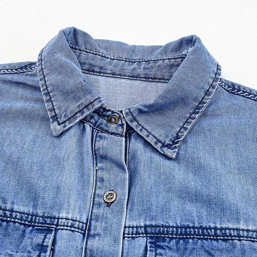 Sleeveless Denim High Waist Button front Dress Tiered Skirt Boho Western Medium - Picture 11 of 13